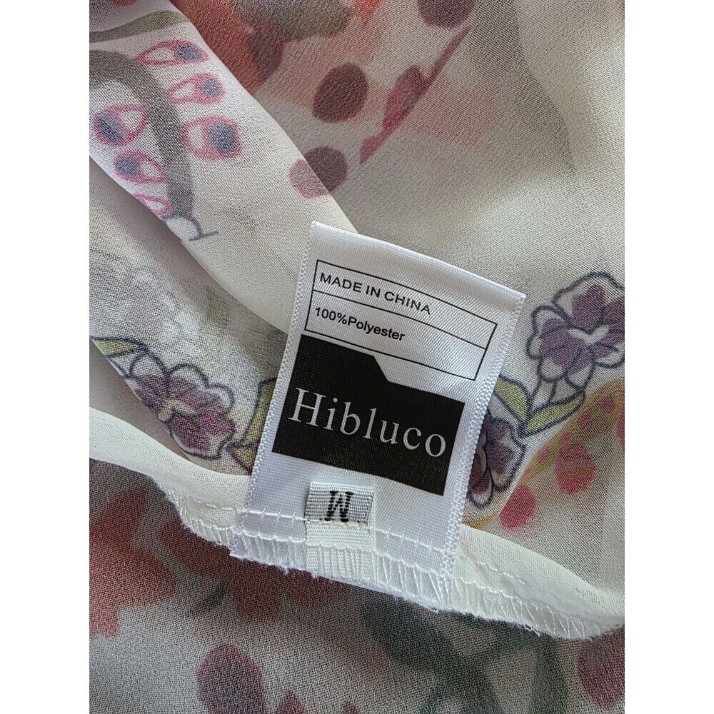 Hibluco Floral Flowy Sheer Kimono Cardigan Lightweight Open Front Cover-Up 2XL - Picture 3 of 3